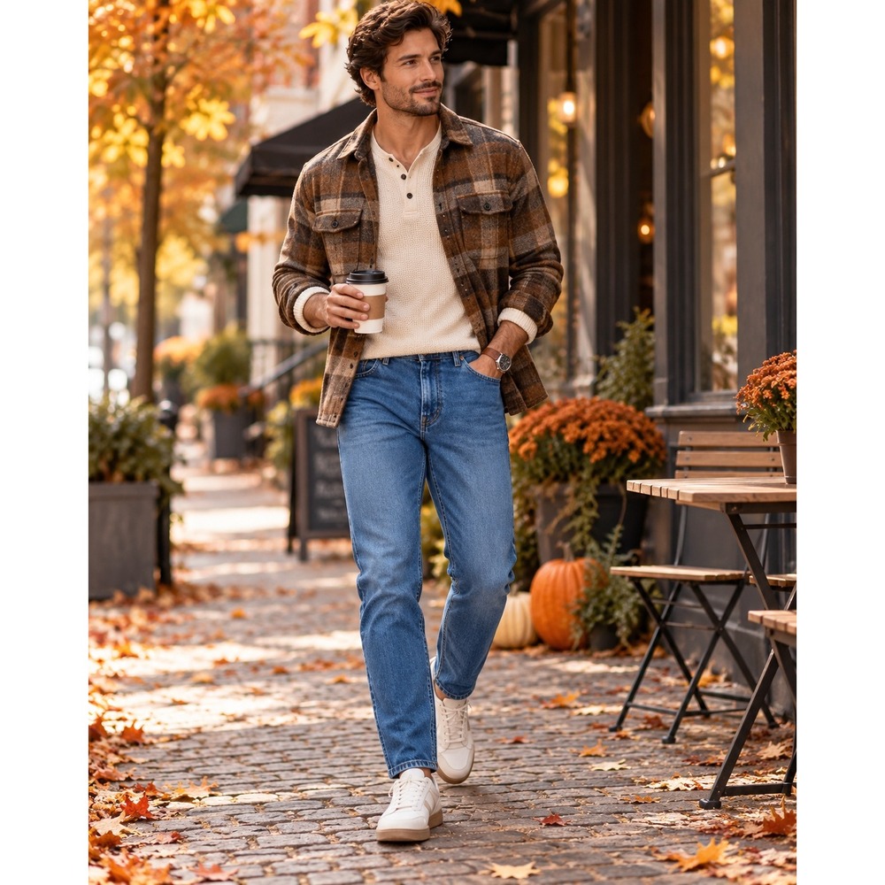 Mens 34x32 Light Wash Tapered Stretch Jeans Denim Casual Fall Streetwear NWT